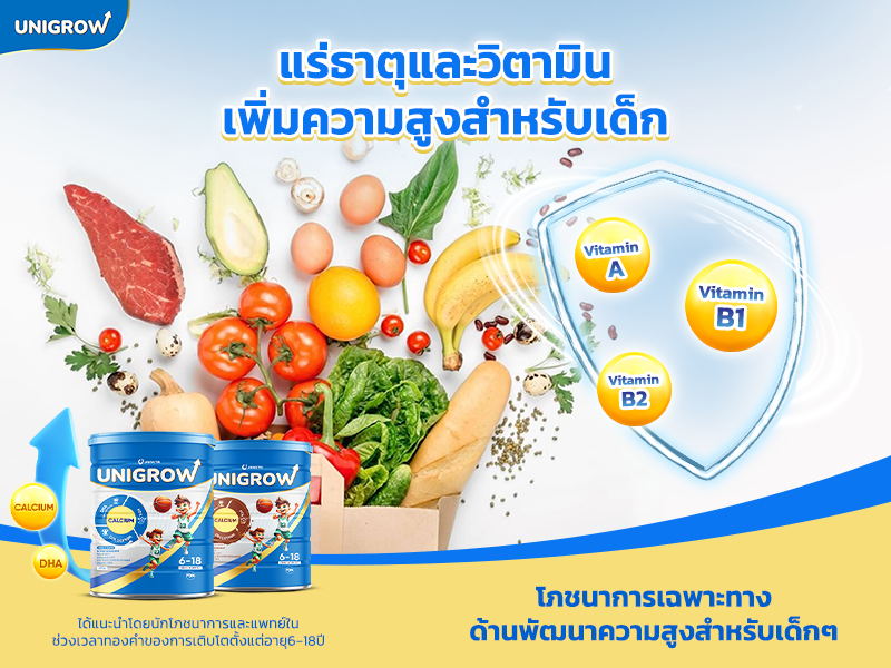 แร่ธาตุและวิตามินเพิ่มความสูงสำหรับเด็ก