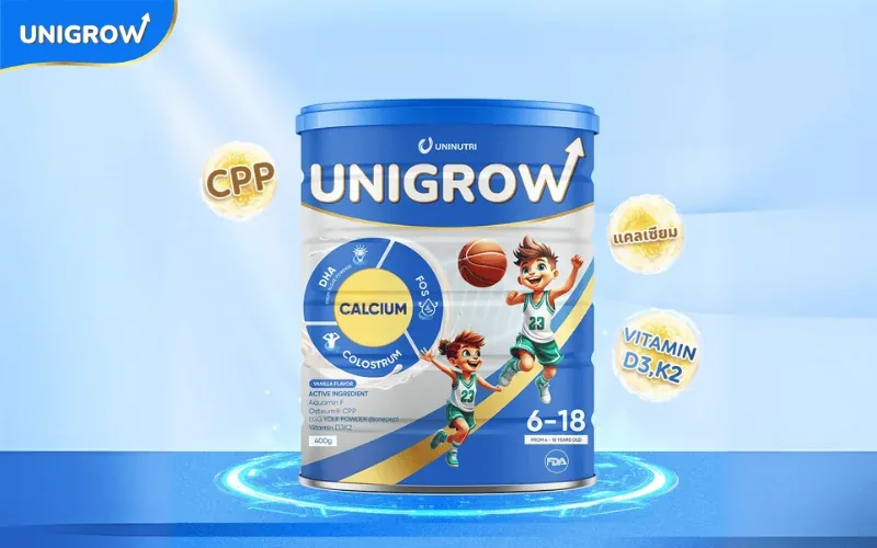 UniGrow ช่วยเสริมความสูงอย่างโดดเด่นสำหรับเด็กอายุ 6-18 ปี