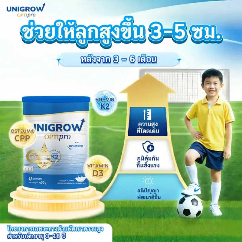 Alternative view of คอมโบ 5 กระปุก แถม Unigrow Optipro รสวานิลลา 3 กระปุก และ D3K2 1 ขวด